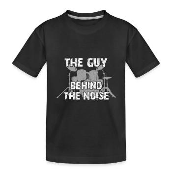 Jungen lieben Schlagzeug - der Junge am Drumkit - Kinder Premium Bio T-Shirt - Schwarz - Vorne
