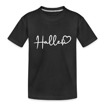 Halle Herzschlag Stadt Halle Saale - Kinder Premium Bio T-Shirt - Schwarz - Vorne