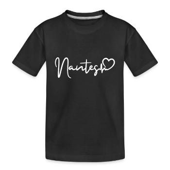 Nantes Herzschlag - Kinder Premium Bio T-Shirt - Schwarz - Vorne