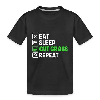 Lawn (meadow) Lawn mower - Kids' Premium Organic T-Shirt - black - Front