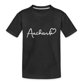 Aachen Herzschlag - Kinder Premium Bio T-Shirt - Schwarz - Vorne