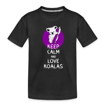 koala mignon Gardez koalas amour calme Enregistrer humo - T-shirt bio Premium Enfant - noir - Devant