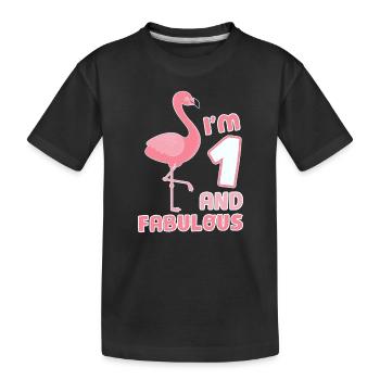 Drôle un année flamant chemise d'anniversaire pour les enfants - T-shirt bio Premium Enfant - noir - Devant
