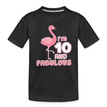 Drôle Flamingo shirt 10 ans d'anniversaire pour les enfants - T-shirt bio Premium Enfant - noir - Devant