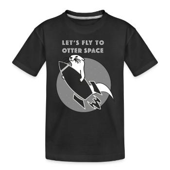 Volons DE L'ESPACE loutres ROCKET -Transparent - T-shirt bio Premium Enfant - noir - Devant