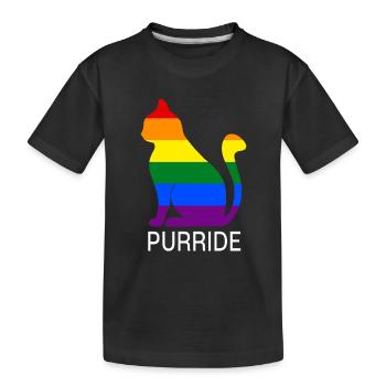 Fierté Purride chat mariage gay cadeau LGBT - T-shirt bio Premium Enfant - noir - Devant