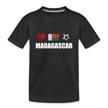 Madagaskar-Fußball-Hemd - Madagaskar Fußball Jers - Kinder Premium Bio T-Shirt - Schwarz - Vorne