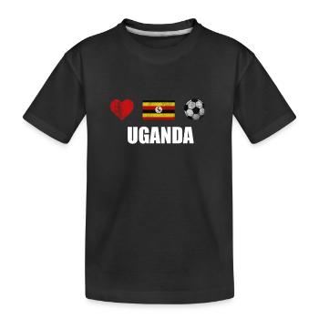Uganda Football Shirt - Uganda Soccer Jersey - Kids' Premium Organic T-Shirt - black - Front