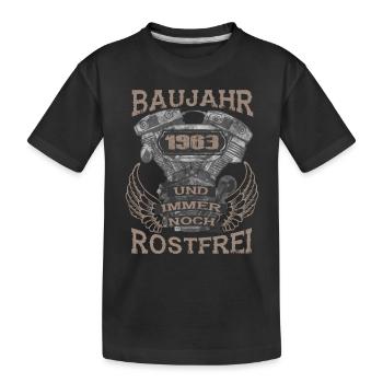 Baujahr und immer noch Rostfrei 1963 - Kinder Premium Bio T-Shirt - Schwarz - Vorne