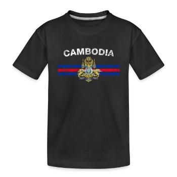 Drapeau du Cambodge shirt - Cambodge Emblem et Cambodge - T-shirt bio Premium Enfant - noir - Devant