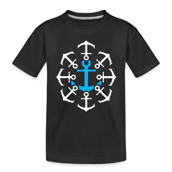 Anchor Blue - I love sailing and the sea - Kids' Premium Organic T-Shirt - black - Front