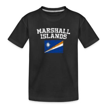 Marshallese Flag Shirt - Vintage Marshall Islands - Kids' Premium Organic T-Shirt - black - Front