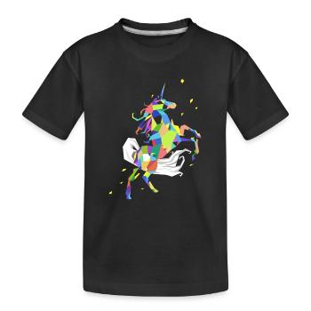 Unicorn Polygon Rainbow Colored Unicorn - T-shirt bio Premium Enfant - noir - Devant