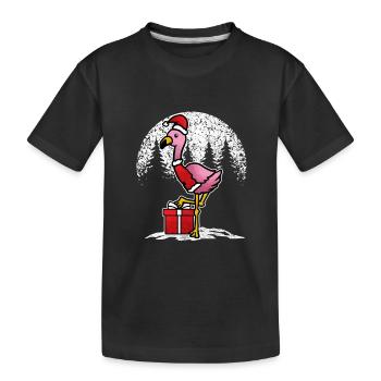 Flamingo Noël T-shirt / Flamingo - T-shirt bio Premium Enfant - noir - Devant