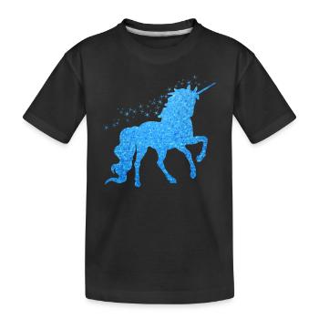 La licorne pailleté bleu - T-shirt bio Premium Enfant - noir - Devant