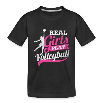 jouer au volley-ball de vraies femmes - T-shirt bio Premium Enfant - noir - Devant