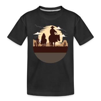 équitation western, reining, quarter horse - T-shirt bio Premium Enfant - noir - Devant