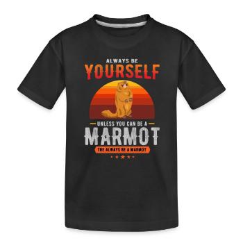 marmot, marmot groundhog, groundhog day, - Kids' Premium Organic T-Shirt - black - Front
