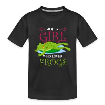 Frosch, Frosch Frosch Liebhaber, Frosch Mama, - Kinder Premium Bio T-Shirt - Schwarz - Vorne