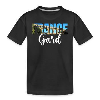 Souvenir Reise Gard Frankreich - Kinder Premium Bio T-Shirt - Schwarz - Vorne