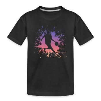 Basketball, Baller, Player, Streetball - Kinder Premium Bio T-Shirt - Schwarz - Vorne