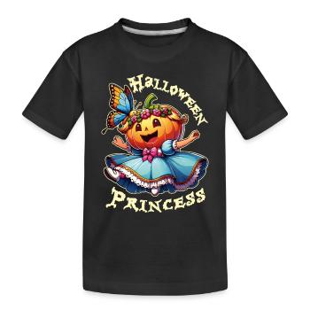 Mignonne princesse d’Halloween avec papillon - T-shirt bio Premium Enfant - noir - Devant