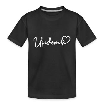 Usedom Herzschlag Ostsee Insel Usedom - Kinder Premium Bio T-Shirt - Schwarz - Vorne