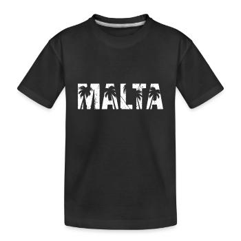 Malta Palmen - Kinder Premium Bio T-Shirt - Schwarz - Vorne