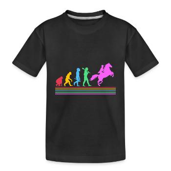 Horse Racing Evolution - Kids' Premium Organic T-Shirt - black - Front
