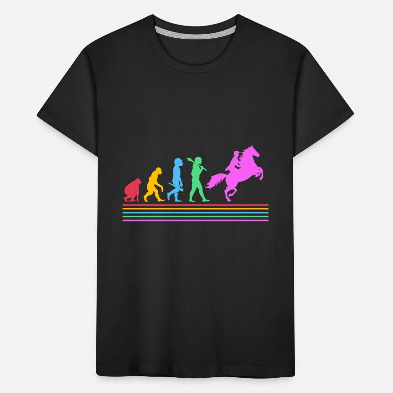 Pferderennen Evolution Kinder Premium Bio T-Shirt