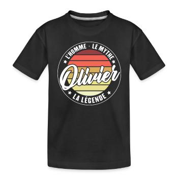 Olivier l'homme le mythe la légende - T-shirt bio Premium Enfant - noir - Devant