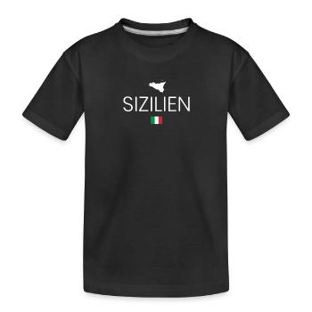 Sizilien Urlaub - Kinder Premium Bio T-Shirt - Schwarz - Vorne