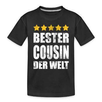Bester Cousin Der Welt Vintage - Kinder Premium Bio T-Shirt - Schwarz - Vorne