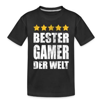Bester Gamer Der Welt Gaming Vintage - Kinder Premium Bio T-Shirt - Schwarz - Vorne