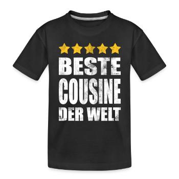 Beste Cousine Der Welt Vintage - Kinder Premium Bio T-Shirt - Schwarz - Vorne