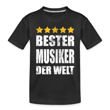 Bester Musiker Der Welt Vintage - Kinder Premium Bio T-Shirt - Schwarz - Vorne