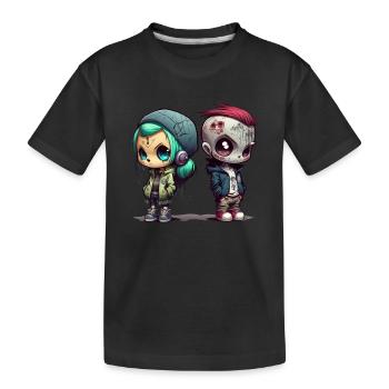 Anime Chibi Style Urban Grafitti Design by vauART - Kinder Premium Bio T-Shirt - Schwarz - Vorne