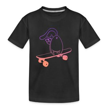 Skateboard Skater Cat Skateboarder - Kids' Premium Organic T-Shirt - black - Front