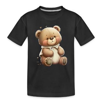 Teddy - Kids' Premium Organic T-Shirt - black - Front