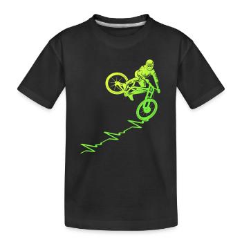 Mountain Bike Pulslinie Fahrrad Mountainbike - Kinder Premium Bio T-Shirt - Schwarz - Vorne