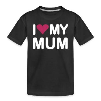 I love my Mum - Kids' Premium Organic T-Shirt - black - Front