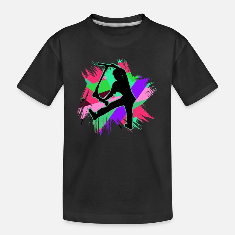 scooter stunt - Kinder Premium Bio T-Shirt - Schwarz