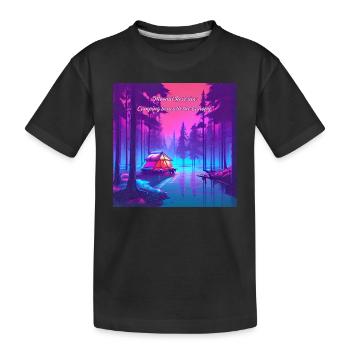Rêveries au clair de lune en camping - T-shirt bio Premium Enfant - noir - Devant