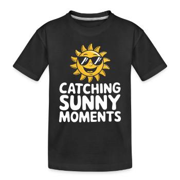 Sunny Summer Moments Vibes Sommer Sonne - Kinder Premium Bio T-Shirt - Schwarz - Vorne
