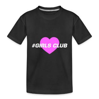 Girls Club Heart - Kids' Premium Organic T-Shirt - black - Front