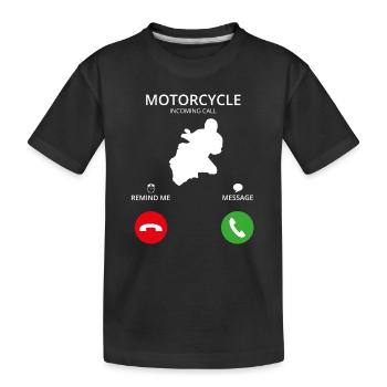 Call Mobile Anruf bike motorcycle motorrad - Kinder Premium Bio T-Shirt - Schwarz - Vorne