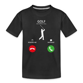 Call Mobile Call golfsports golfer caddi - Kids' Premium Organic T-Shirt - black - Front