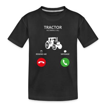 Call Mobile Anruf tractor traktor landwirt - Kinder Premium Bio T-Shirt - Schwarz - Vorne