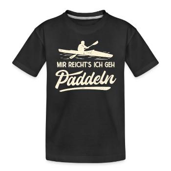 Paddeln Paddelboot Kajak Kajakfahren - Kinder Premium Bio T-Shirt - Schwarz - Vorne