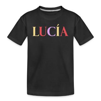 Name Spanish woman Lucía - Kids' Premium Organic T-Shirt - black - Front